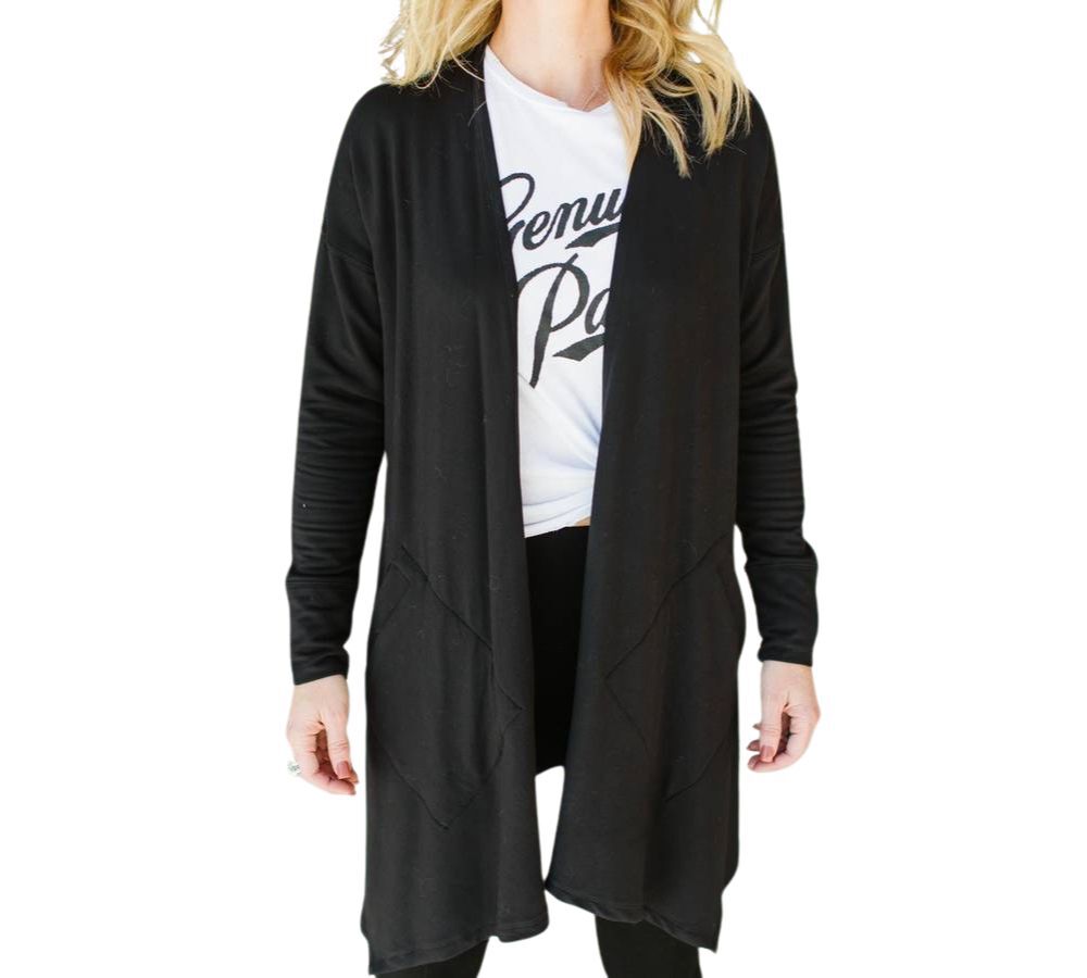 LISA CARDIGAN IN BLACK, Black / Black, hi-res image number 0
