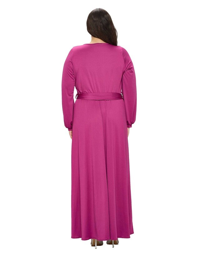ESPINOZA SURPLICE MAXI DRESS, Magenta / Magenta, alternate image number 1