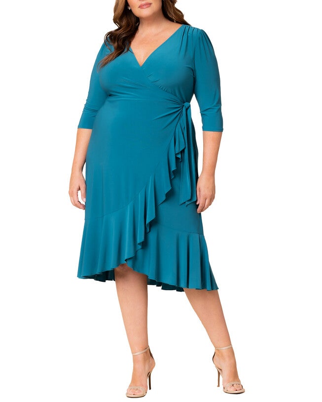 Whimsy Wrap Dress, BLUE JADE / Turquoise, hi-res image number 0