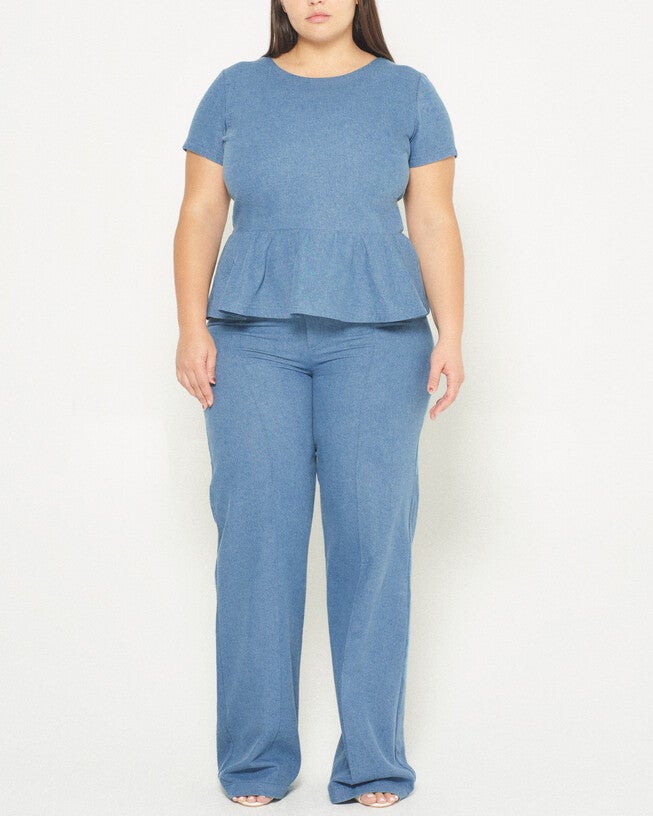 Dominga Denim Top, Denim / Light Blue, alternate image number null