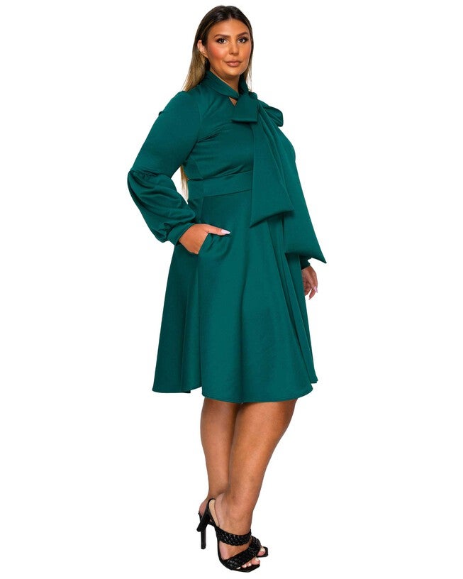 Bekah Flare Pocket Dress, Emerald / Hunter Green, alternate image number 1