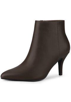POINTED TOE STILETTO HEEL SOLID BOOTIES