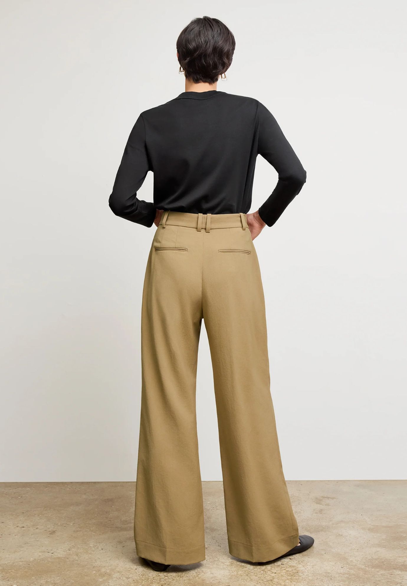 Bia Pleated Trouser - Air Twill, Macaroon / Brown, alternate image number 2