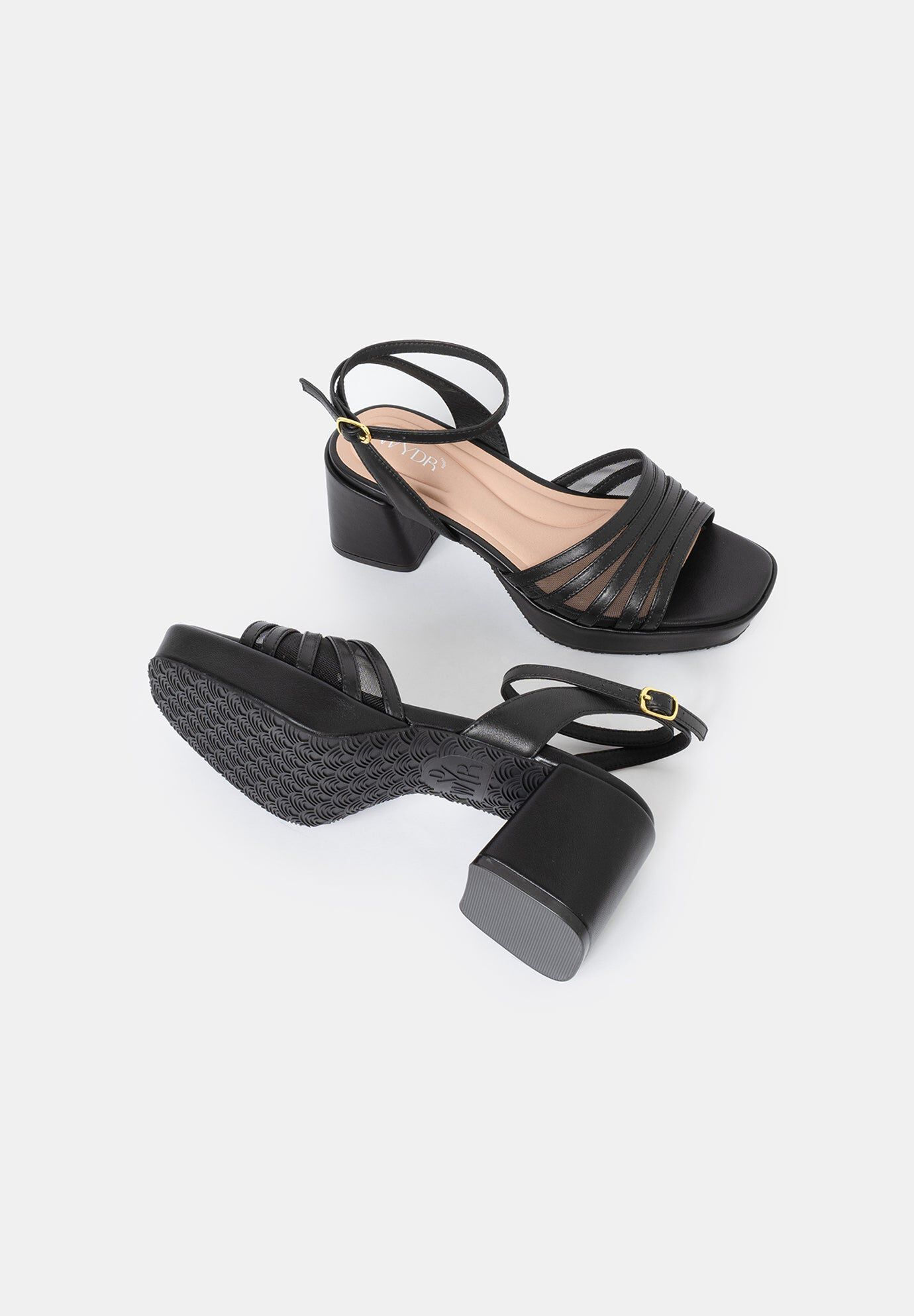 Stella Platform Sandals, Black / Black, alternate image number 3