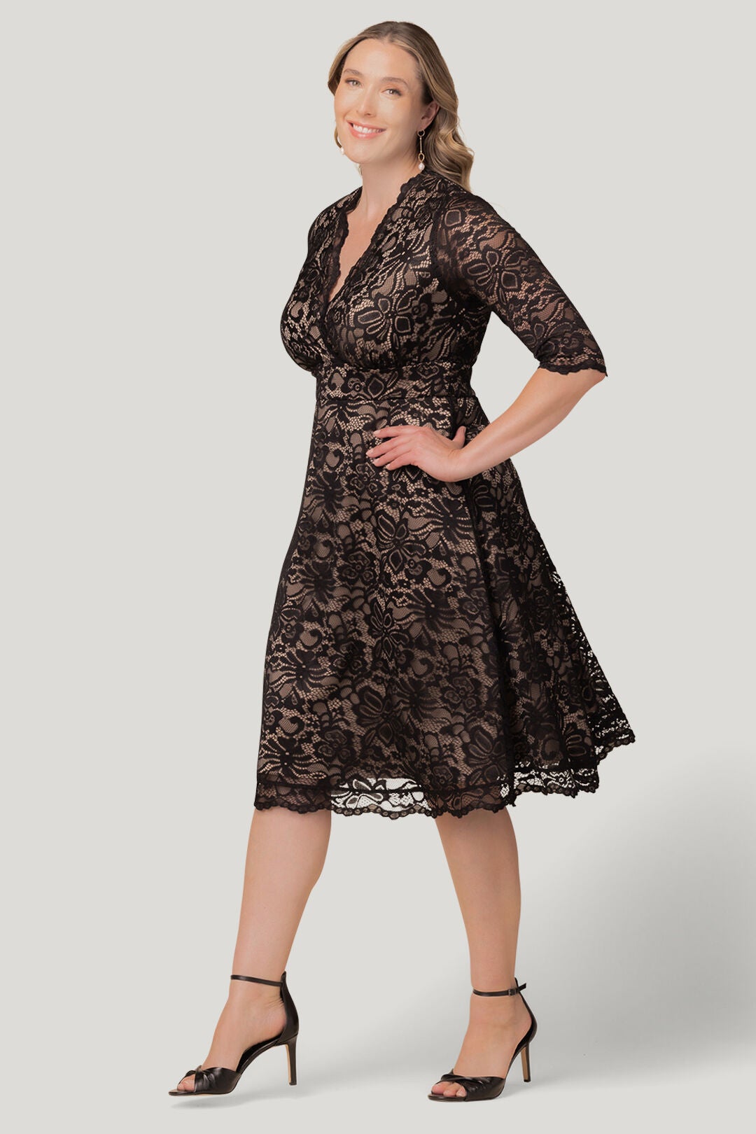 Mademoiselle Lace Cocktail Dress, BLACKNUDE / Black, alternate image number 5