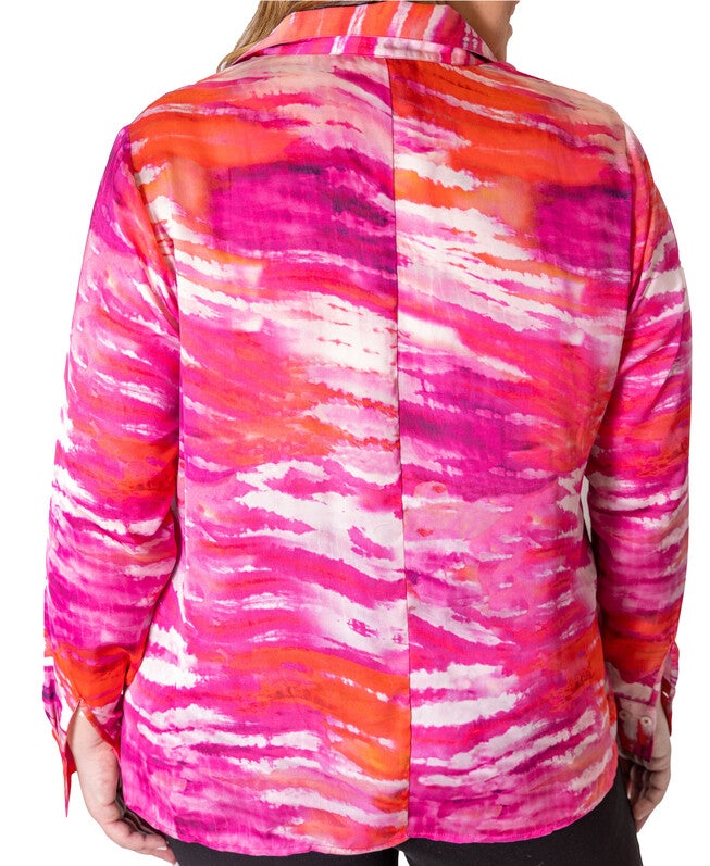 Tie Dye Button Down Blouse, , alternate image number null