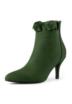 STILETTO HEEL RUFFLE ANKLE BOOTS