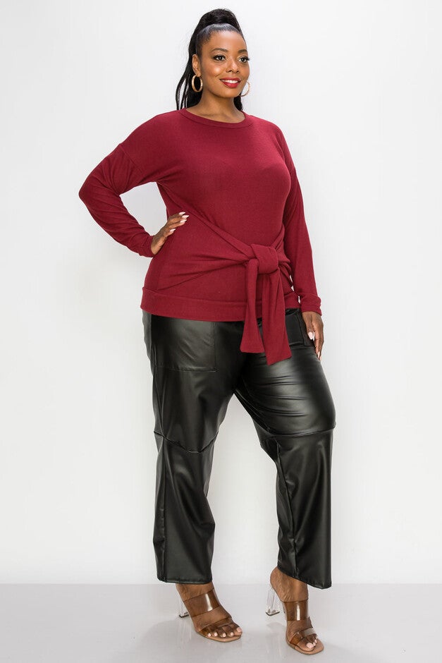 AMY WAIST TIE SWEATER, , alternate image number 6