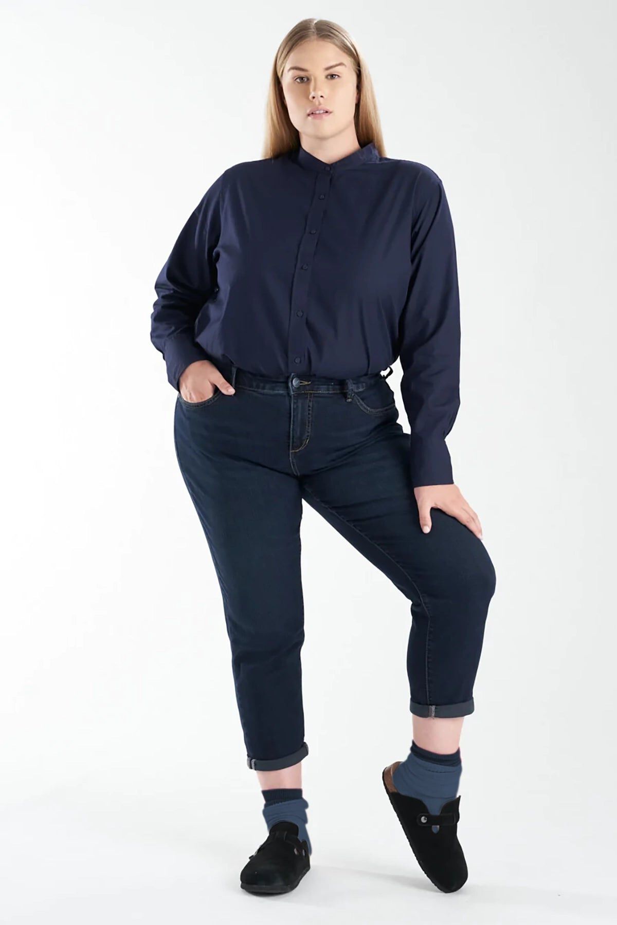 Mid Rise Boyfriend, SUMMER / Dark Wash, hi-res image number 0