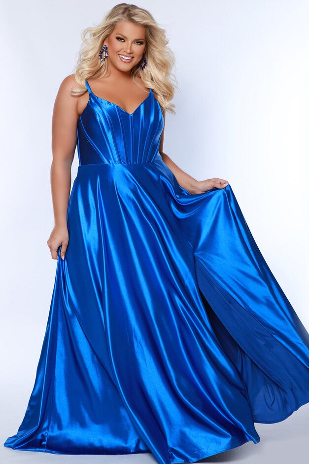 SWEET IN SATIN CORSET FORMAL DRESS, Royal / Royal Blue, hi-res image number 0