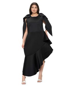 KASKADE RUFFLED NEOPRENE DRESS