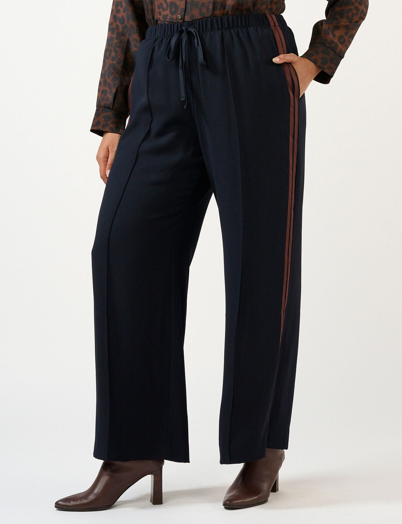 Jesse Wide Leg Pant, NavyChoc / Brown, alternate image number 2