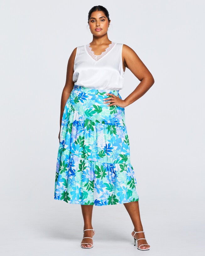 Travola Blue Tiered Skirt, , alternate image number 5
