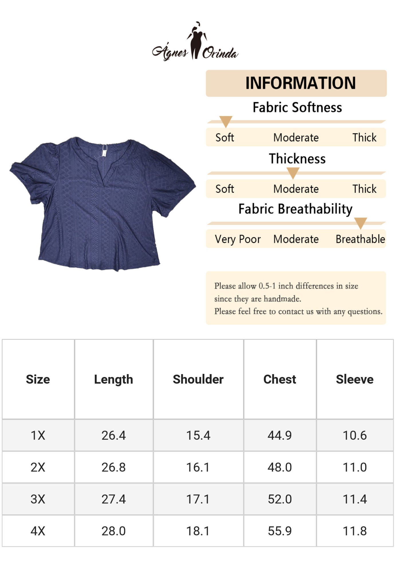 Hollow Casual V Neck Short Sleeve Summer Blouse, Navy Blue / Navy, alternate image number 4