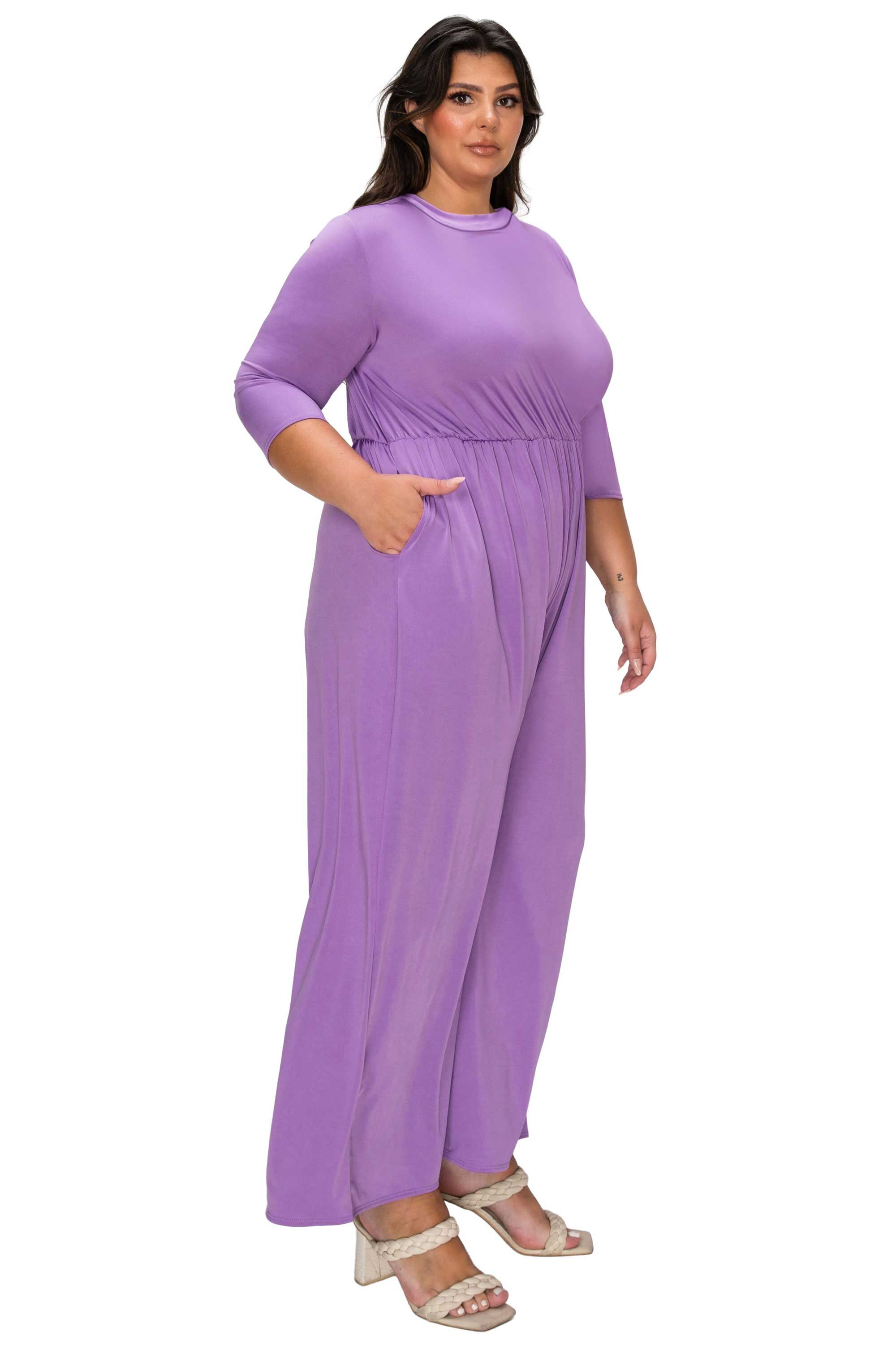 Summer Wide Leg Pocket Jumpsuit, Lilac / Lilac, alternate image number 1