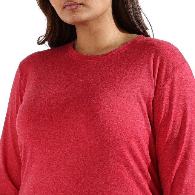 Red Round Neck Tee, Red / Red, alternate image number 4