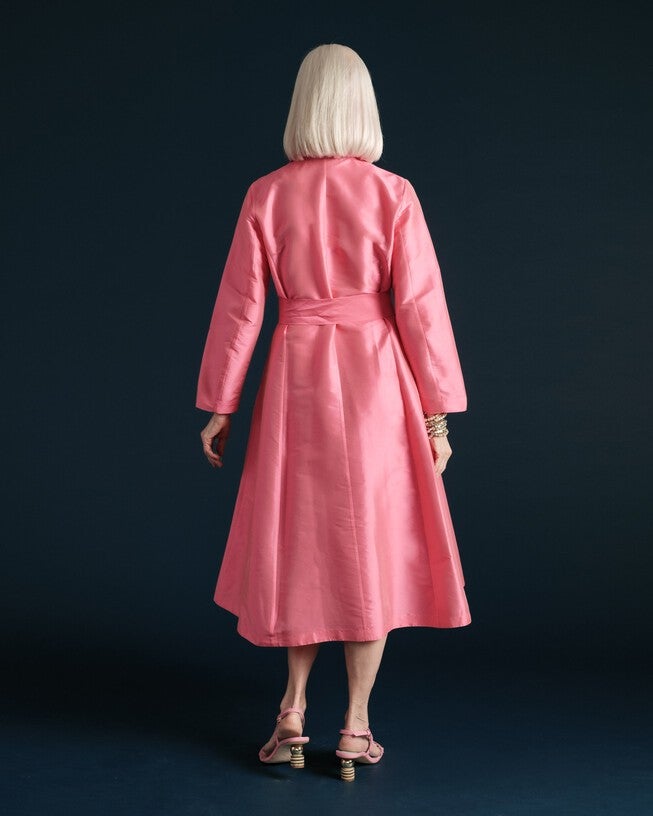 Lucille Wrap Dress, Pink / Pink, alternate image number 2