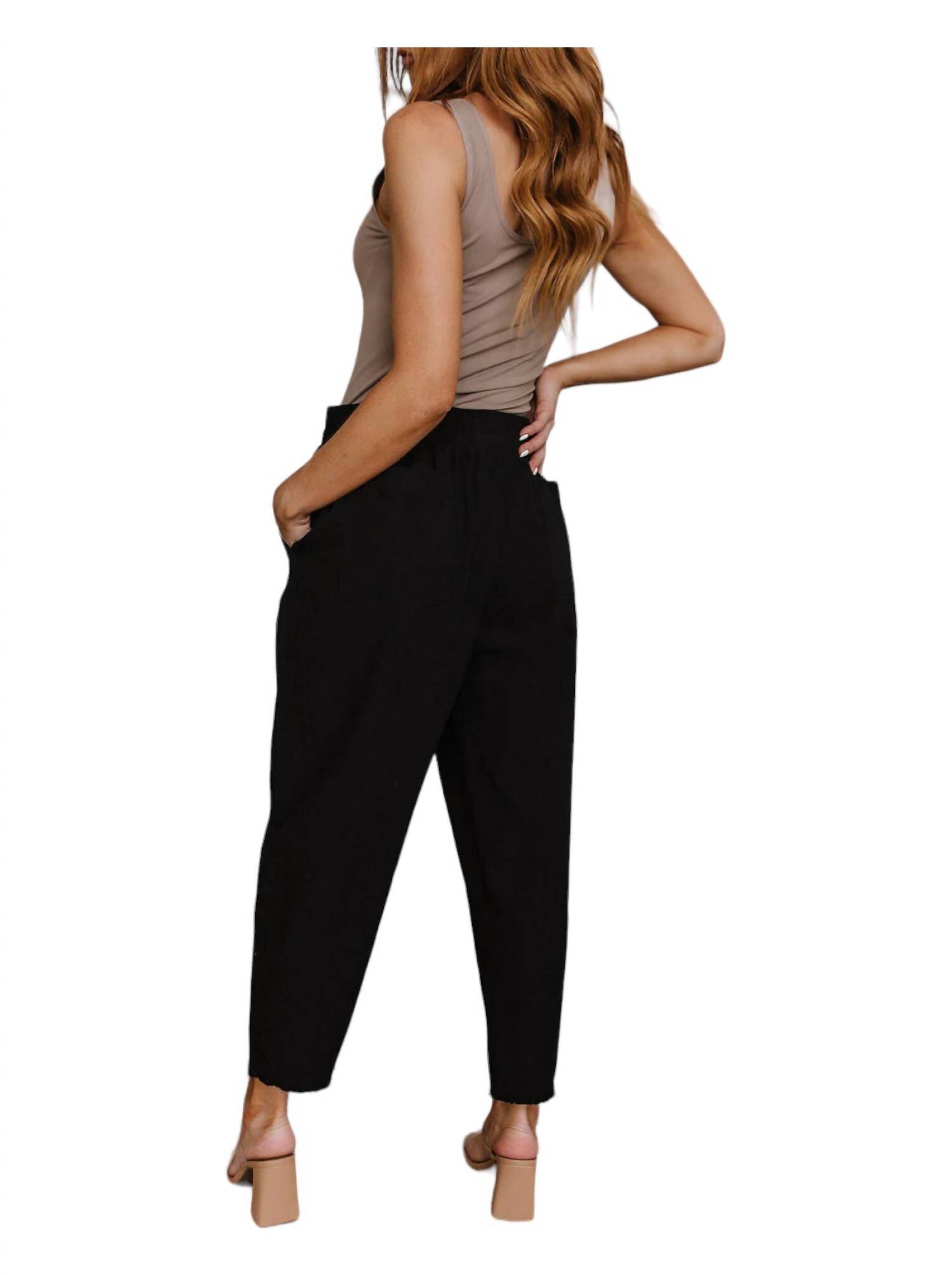 LOVE ME DEARLY HIGH WAISTED PANTS, Black / Black, alternate image number 1