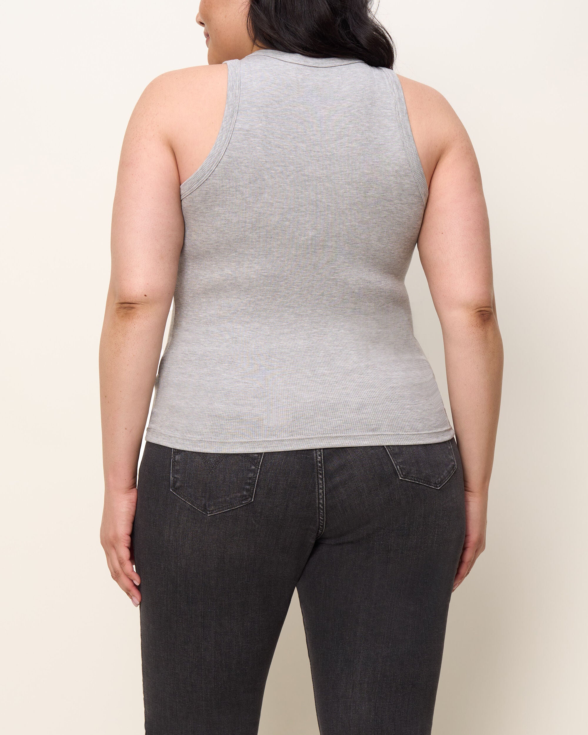 The Rib Tank, Heather Grey / Light Grey, alternate image number 2