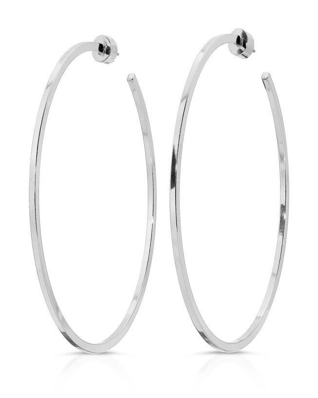 2.5 inches Ava Hoops Silver, Silver / Silver, hi-res image number 0