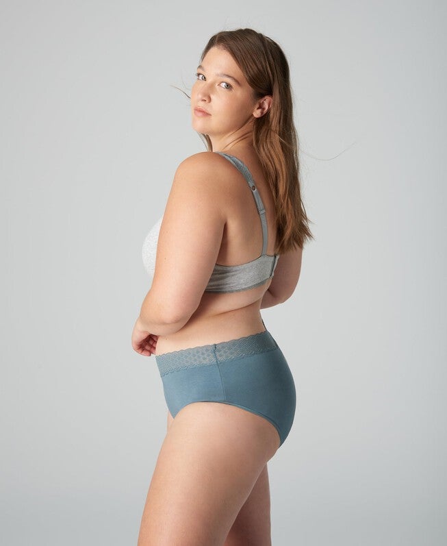 Period-Proof Organic Cotton Overnight - 8 Tampon Absorption, Mineral / Dusty Blue, alternate image number null