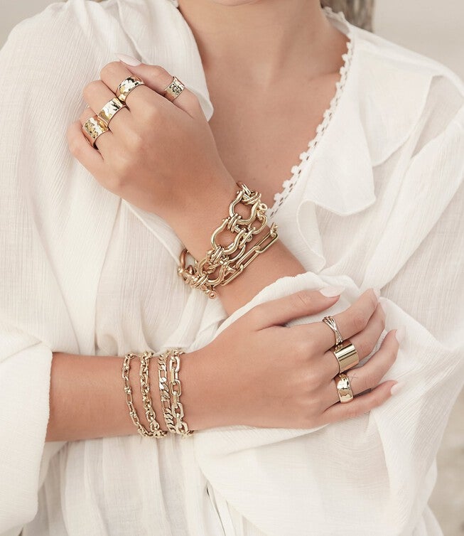 Baby Axel Bracelet 8.5 inches Gold, Gold / Gold, alternate image number 2