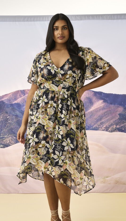Wilsons Prom Dress, Print / Navy, alternate image number 1