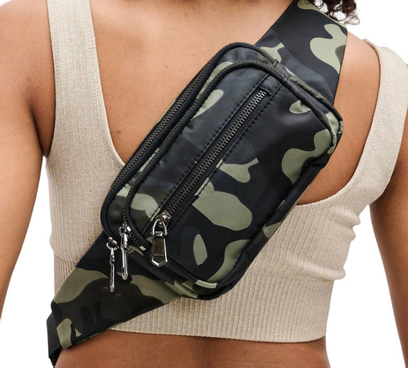 Sol And Selene Hip Hugger Belt Bag In Camo, Camo / Black, alternate image number 1