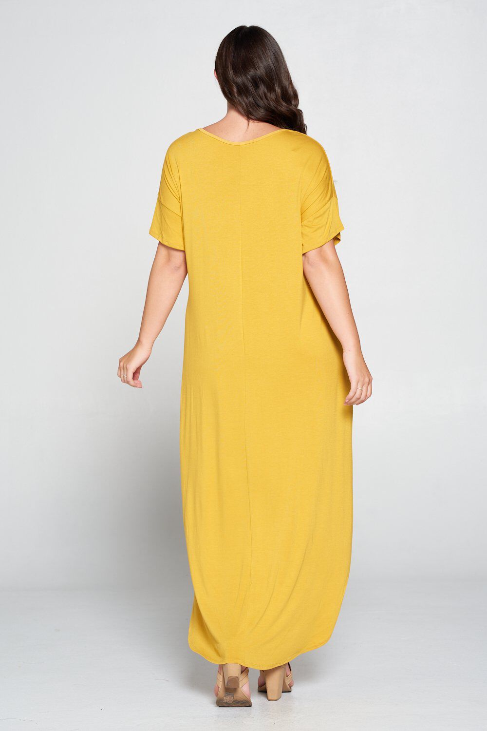 ELLIE HIGH LOW DRESS, Mustard / Mustard, alternate image number 3