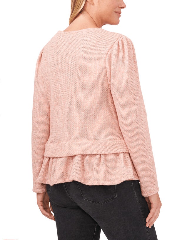 Sadie Ruffled-Hem Sweater, 697MISTY PINK / Pink, alternate image number 1