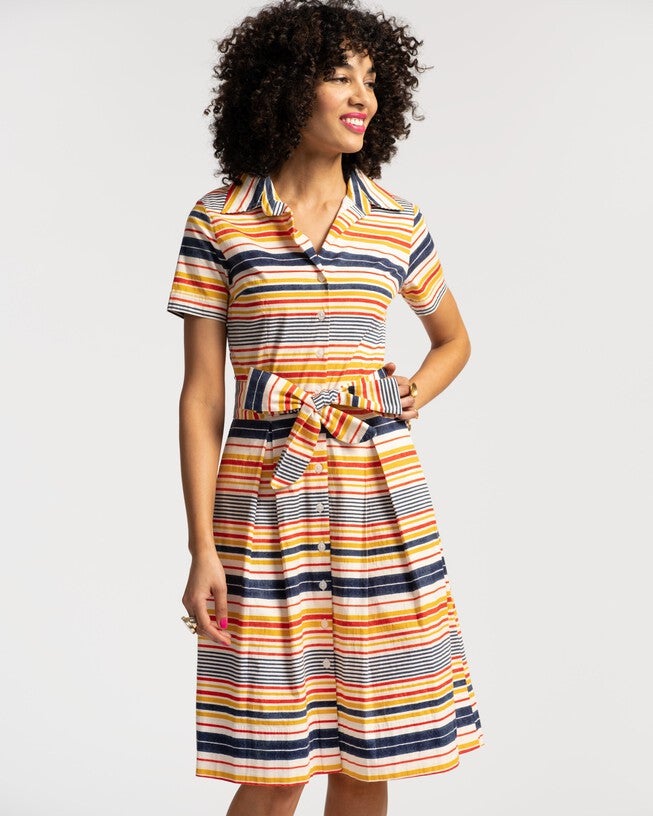 Bella Dress, NavyYellow / Navy, alternate image number 1