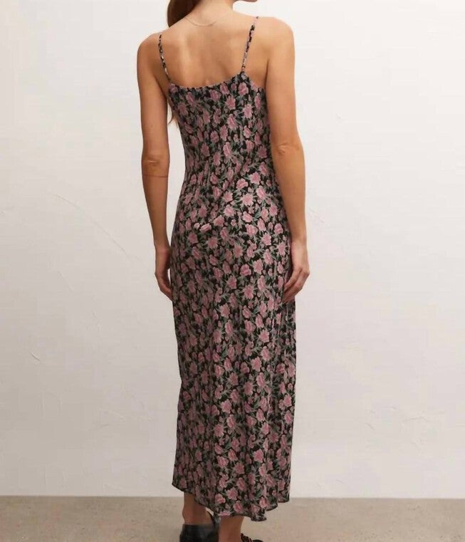 LARK FLORAL SLIP DRESS IN MAUVE, Mauve / Pink, alternate image number null