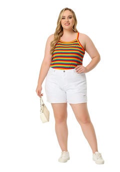 Cami Strap Rainbow Sleeveless Stretch Top