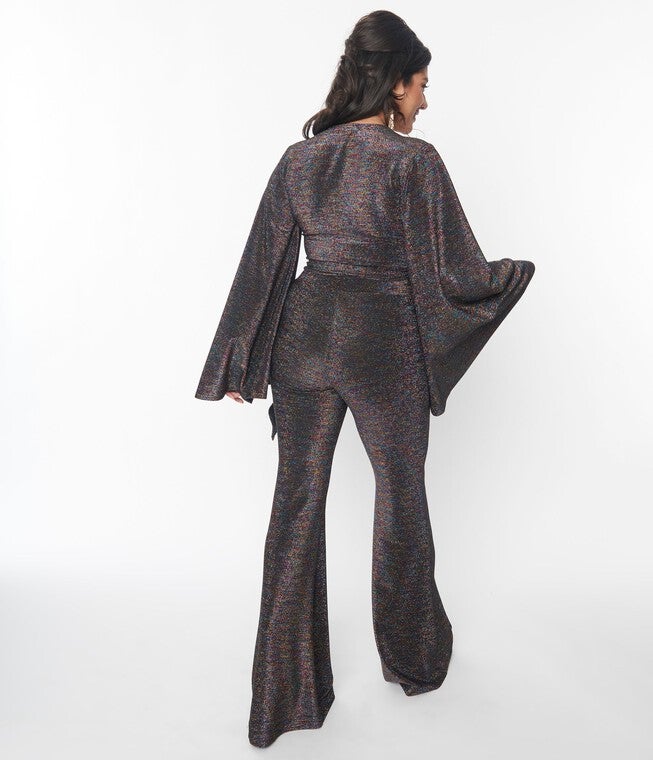 Smak Parlour Rainbow Lurex Flare Pants, , alternate image number 6