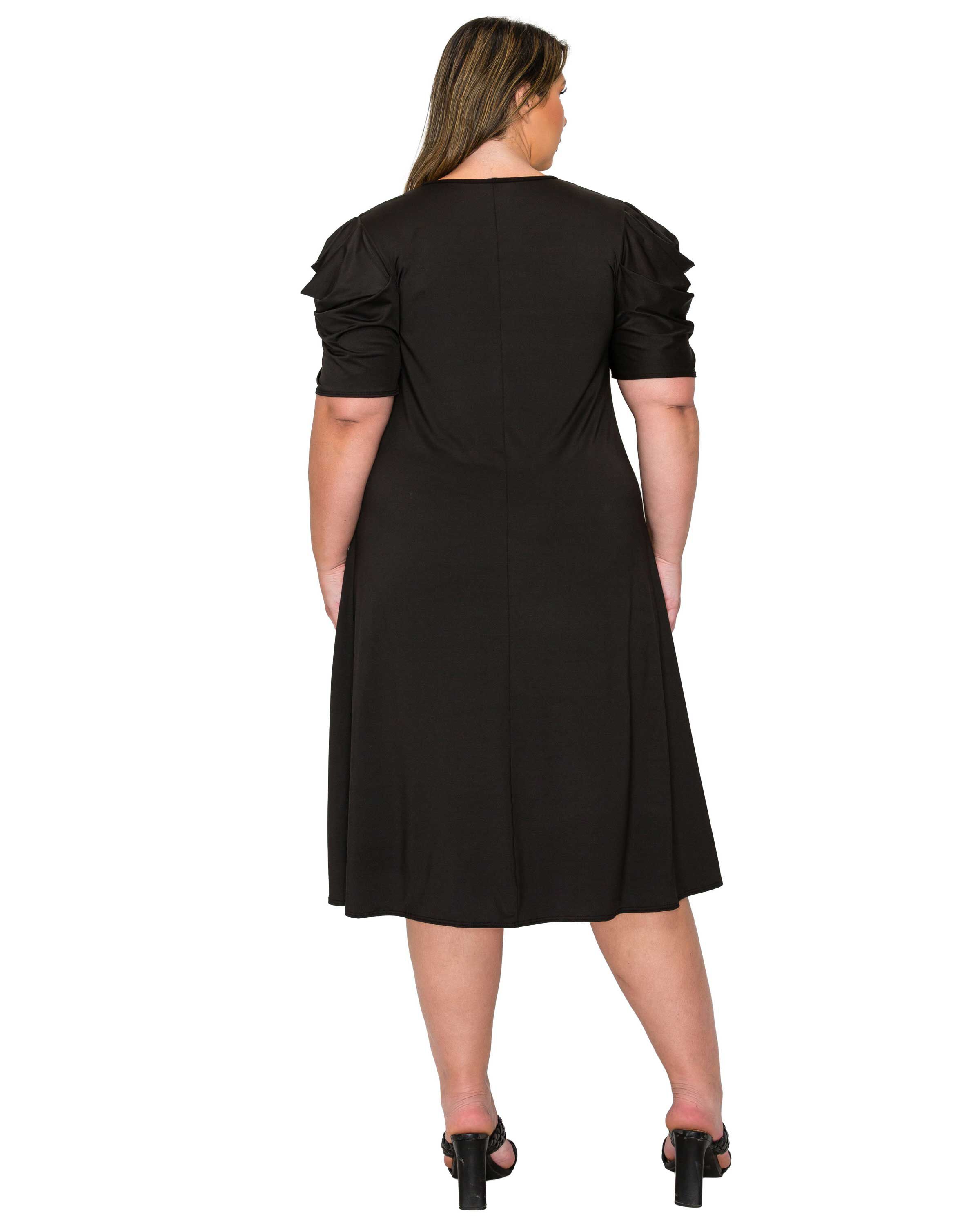 Aleyna Flare Dress, Black / Black, alternate image number 2
