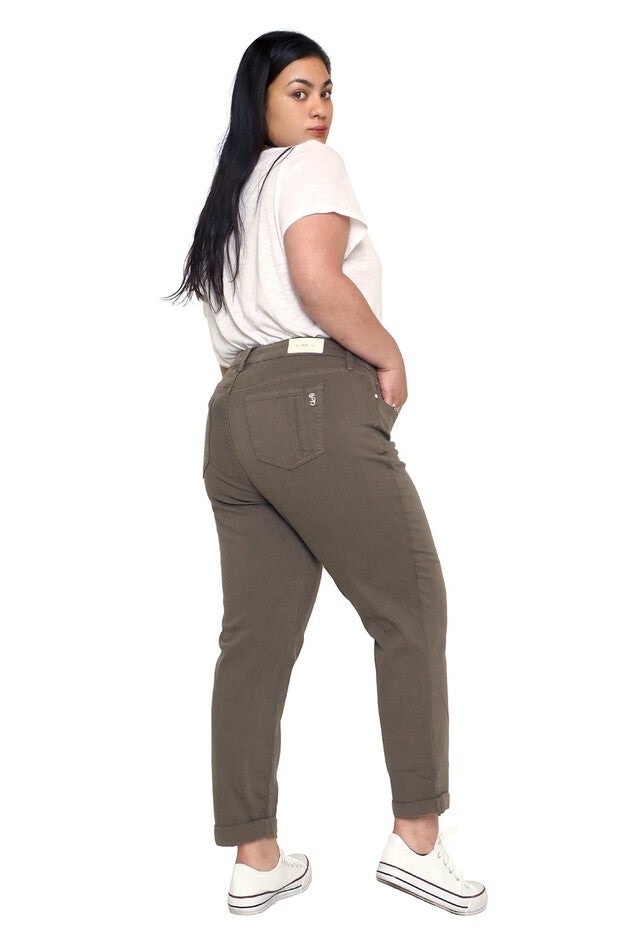 Mid Rise Boyfriend - Bronze Green, BRONZE GREEN / Forest Green, alternate image number 3