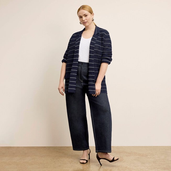 Cody Boyfriend Jardigan - Dot Jardigan Knit, Dark NavyIvory / Navy, alternate image number 1