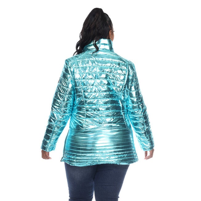 Metallic Puffer Coat, , alternate image number 8