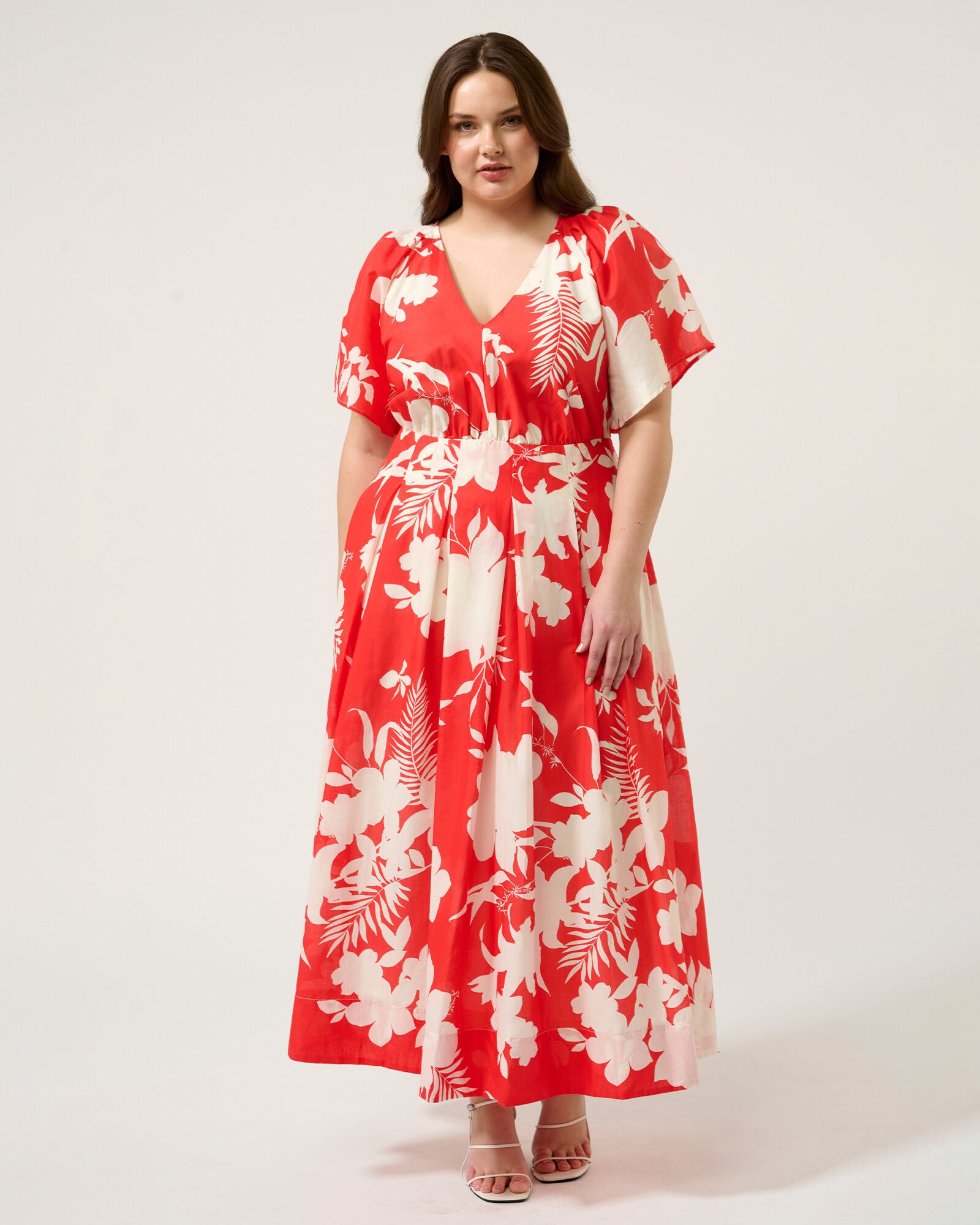 Solstice Dress, Poppy RedCream / Red, alternate image number 3