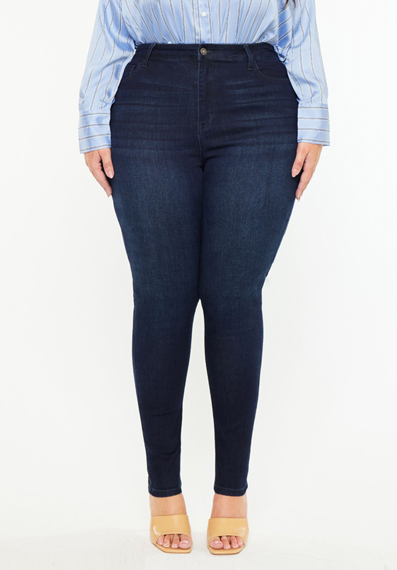 Bluebird Essentials High Rise Super Skinny Jeans (Plus Size), Super Dark Wash / Dark Wash, hi-res image number 0