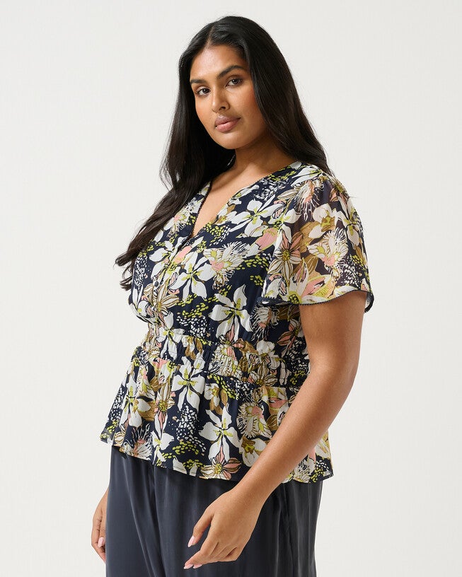 Wilsons Prom Top, Print / Navy, alternate image number 3