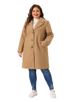 Single Breasted Notched Lapel Coat