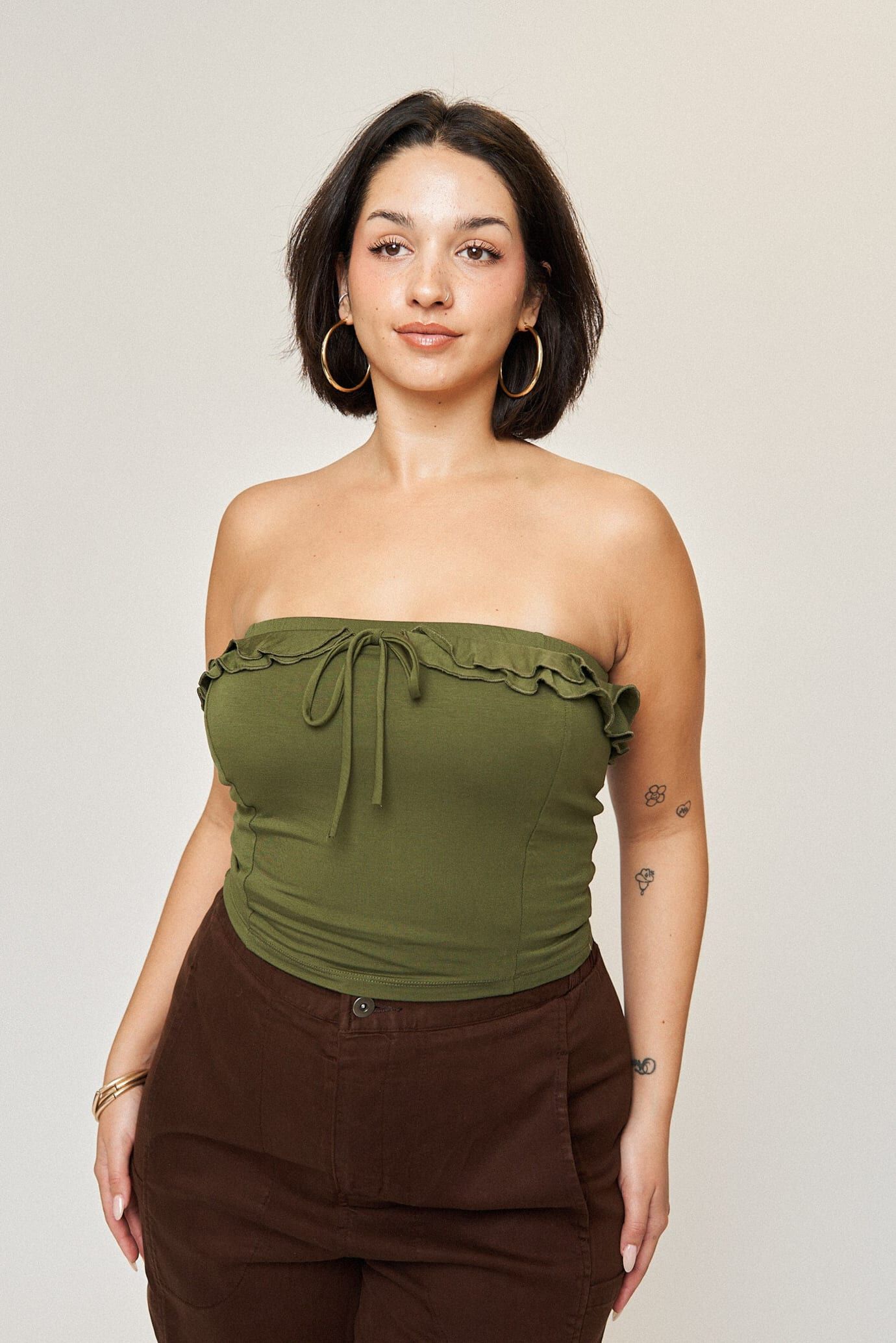 Madison Tube Top, Army Green / Olive Green, hi-res image number 0