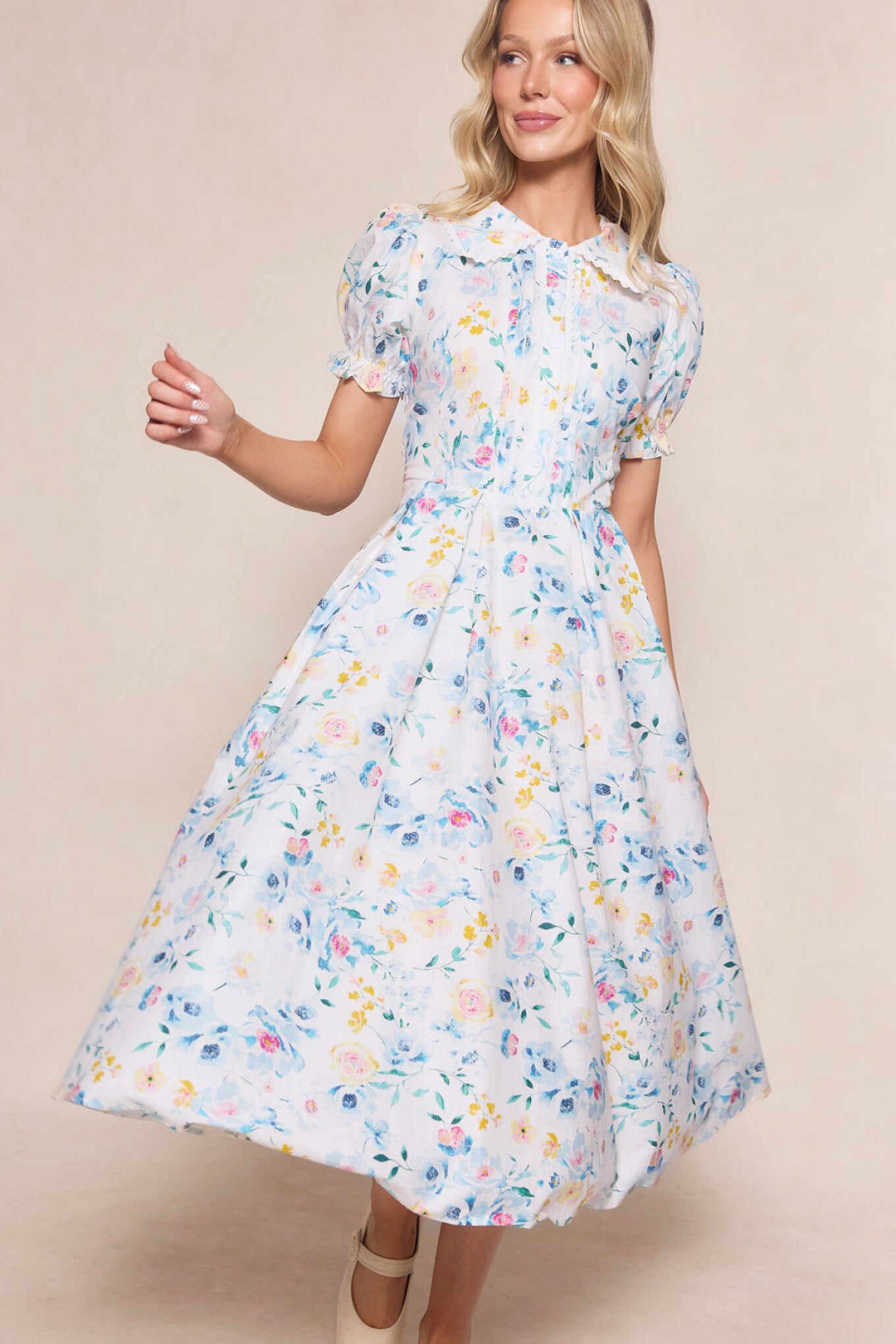 Sophia Dress, Blue Bouquet / multi, hi-res image number 0