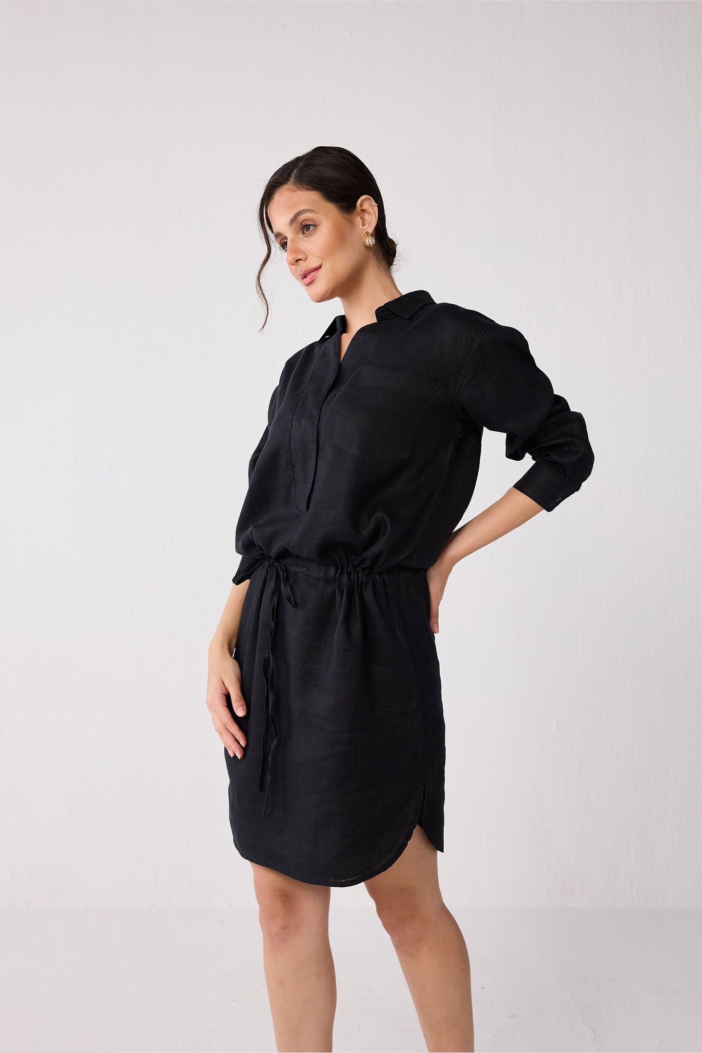 Meet me by the Cliff Dress in Black, Black / Black, alternate image number 5