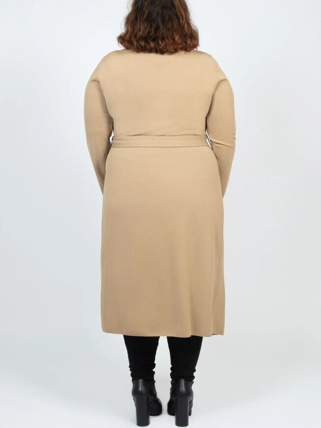 Evelyn Lux Soft Knit Long Cardigan, Beige / Beige, alternate image number null