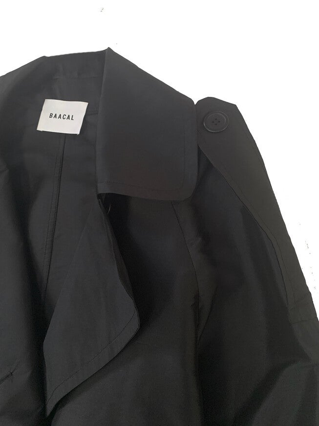 DELIA LONG OVERSIZED TRENCH, Black / Black, alternate image number 2