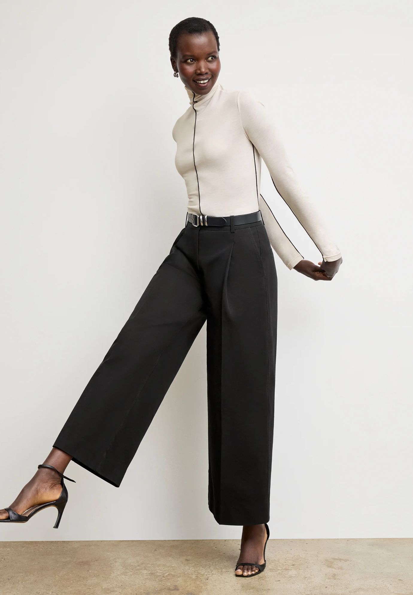 Harrison Wide Pleated Jean - Better Than Denim, Black / Black, alternate image number 1