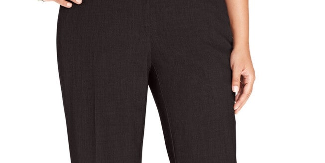 JM Collection Women's & Petite Curvy-Fit Straight-Leg Pants Brown 28W, Brown / Brown, alternate image number null