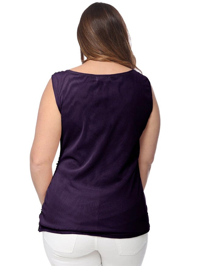 Sleeveless Sequin Tank Top, Purple / Purple, alternate image number null
